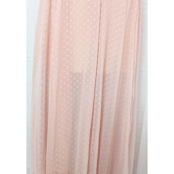 CBR Pink Swiss Dot Maxi Dress S NWT Backless Tie Back Lined Maxi Dress - Picture 12 of 12